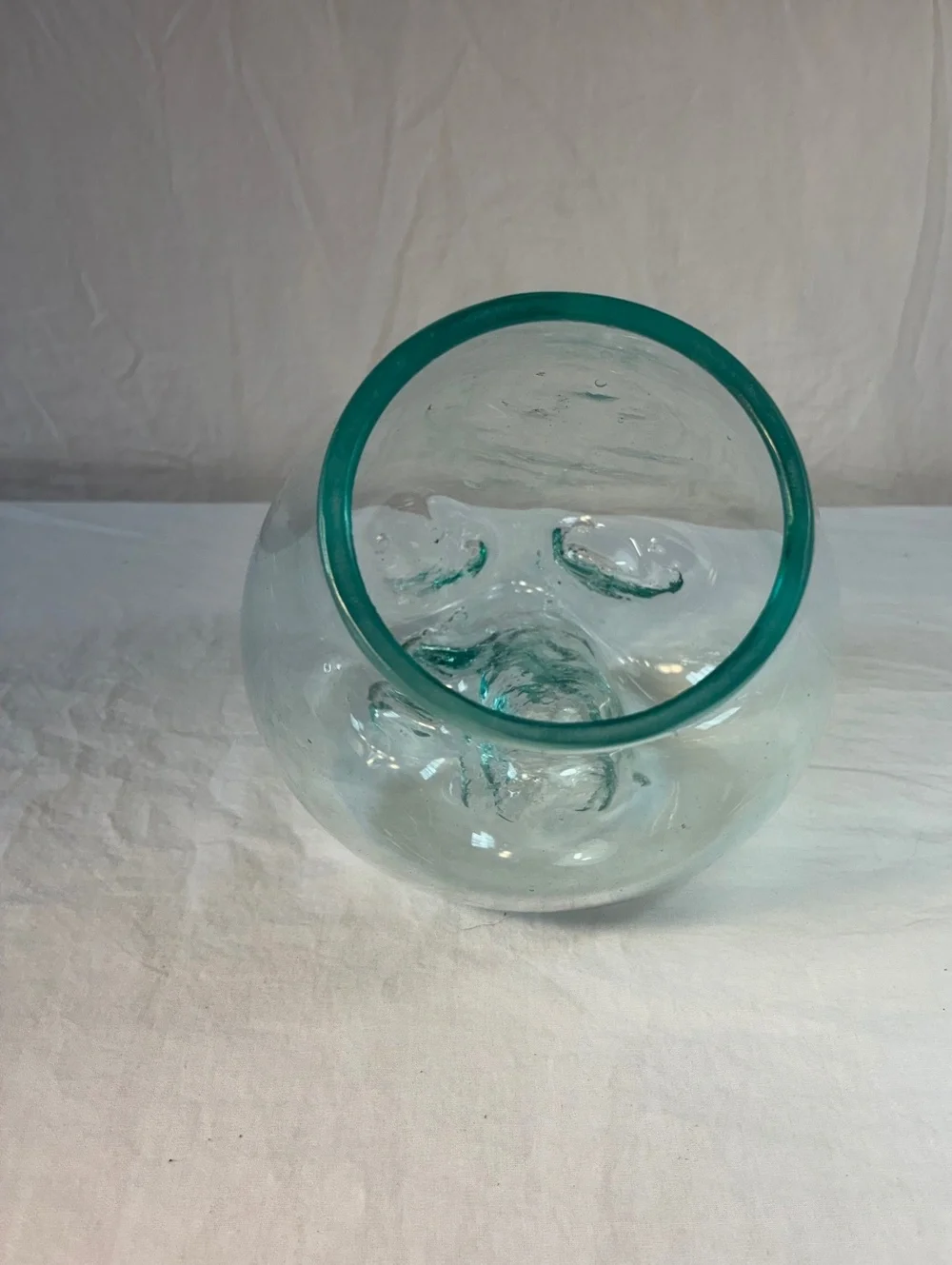 Hand-Blown Tilted Glass Vase
